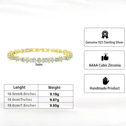 classic tennis bracelet 925 silver zircon design