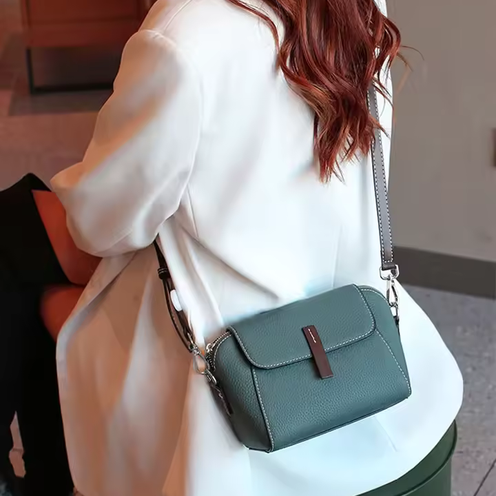 vintage leather mini crossbody in blue