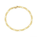 Gold Plated Figaro Chain Bracelet- Italian Design