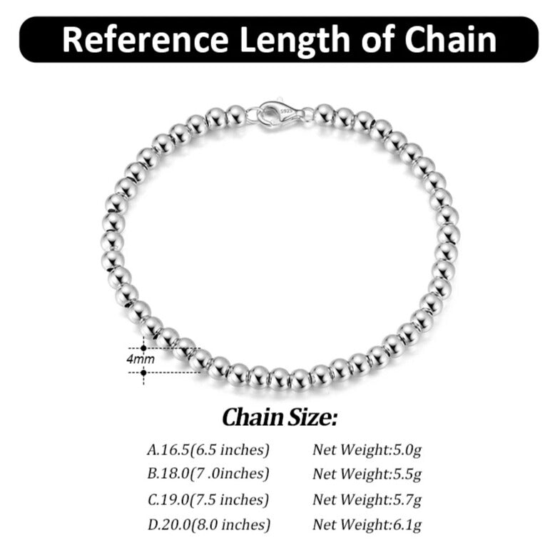 Length bracelet for her sterling silver  beaded Italian jewellery