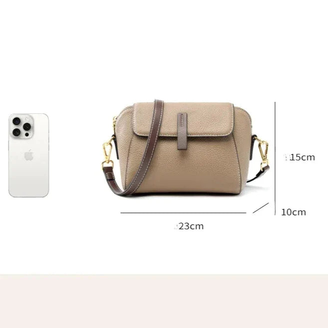 compact geometric silhouette black bag khaki