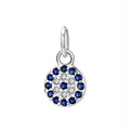 Handmade 925 Sterling Silver Evil Eye Pendant – Round Cubic Zirconia Charm