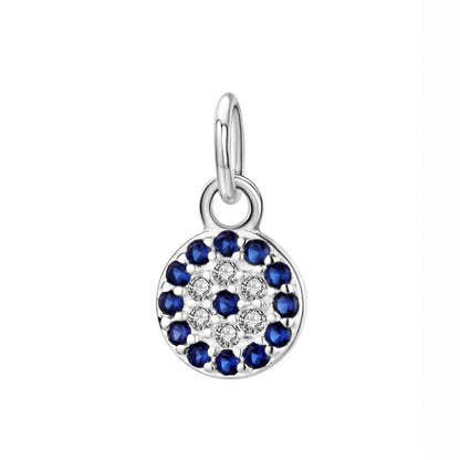 Handmade 925 sterling silver evil eye pendant with round CZ