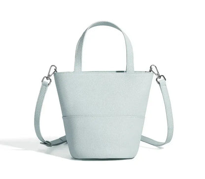 genuine leather grey bucket bag shoulder crossbody