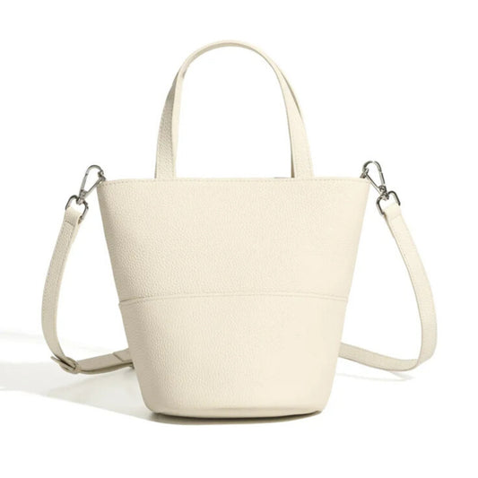 genuine leather beige bucket bag shoulder crossbody