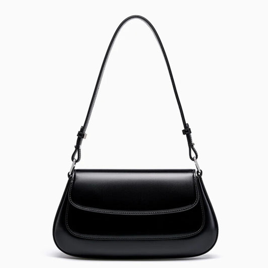 Genuine leather shoulder bag crossbody bag black