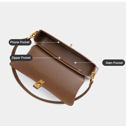 Small chic crossbody bag with interior pockets