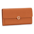 Women’s Genuine Leather Long Wallet – First-Layer Cowhide Clutch Purse