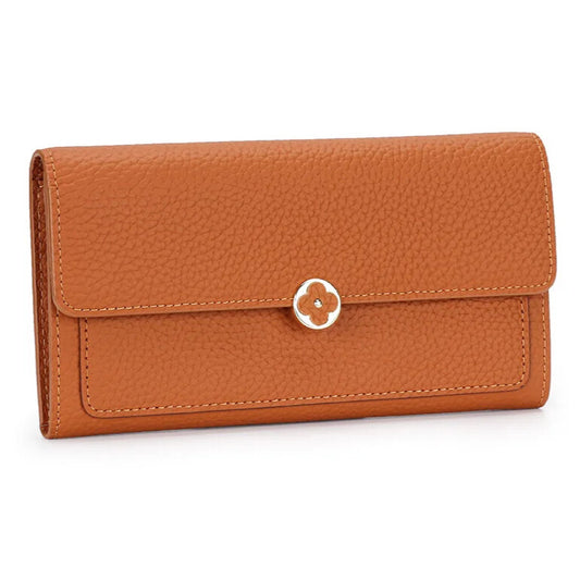 Women’s Genuine Leather Long Wallet – First-Layer Cowhide Clutch Purse