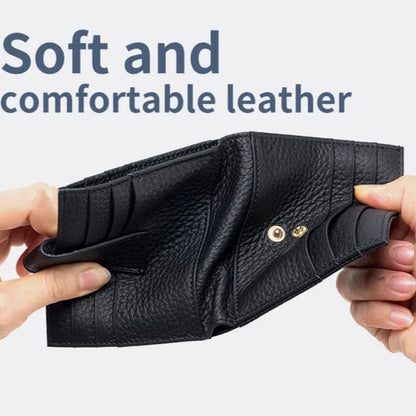 Slim Genuine Leather Wallet – Lightweight Cowhide Card Holder