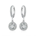 Sterling Silver Long Drop Earrings with Sparkling Zircon Stones