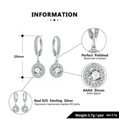 925 silver earrings with cubic zircon detail