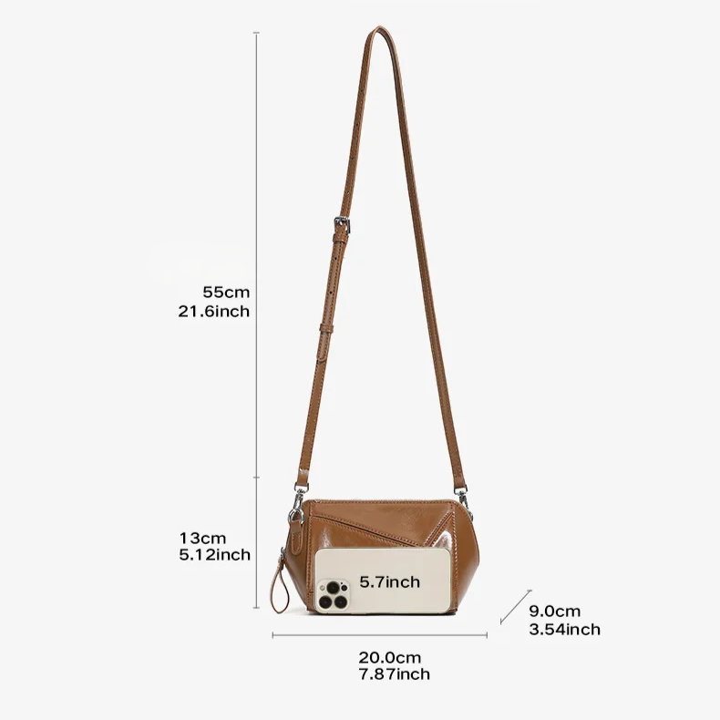 umine Elegance versatile leather shoulder and crossbody bag 