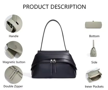 under arm silhouette genuine leather bag product description