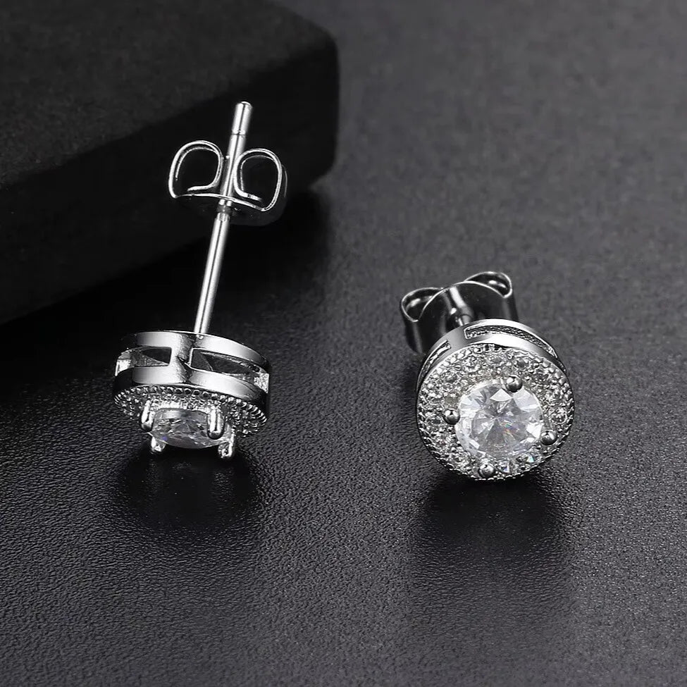 classic sterling silver round stud earrings elegantia jewellery