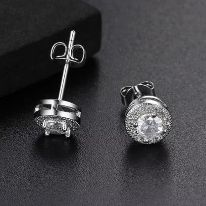 classic sterling silver round stud earrings elegantia jewellery