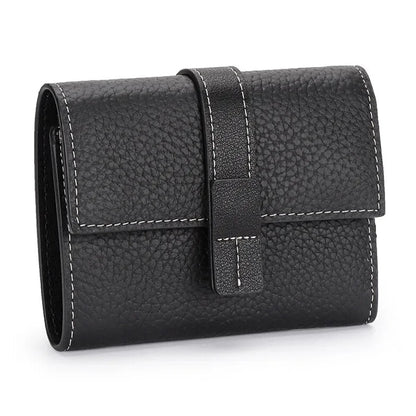 geometric pattern black leather wallet for women with coin compartment