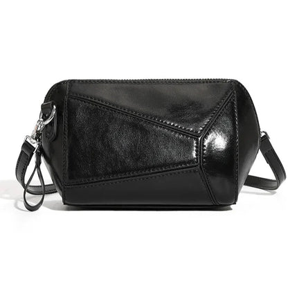 lumine elegance black leather crossbody bag