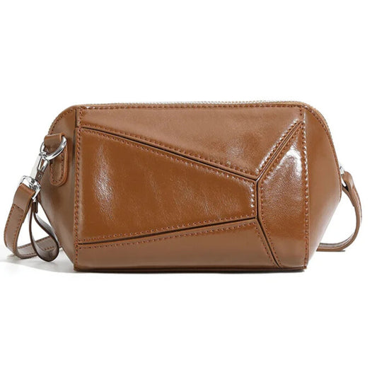 versatile leather shoulder and crossbody bag brown
