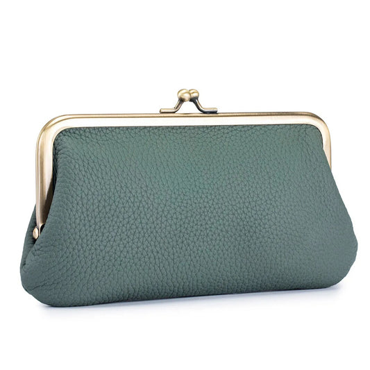 elegantia genuine leather wallet gray quiet luxury