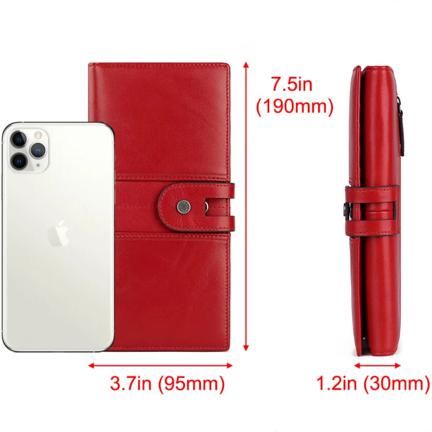 Luxury women’s leather wallet with phone slot