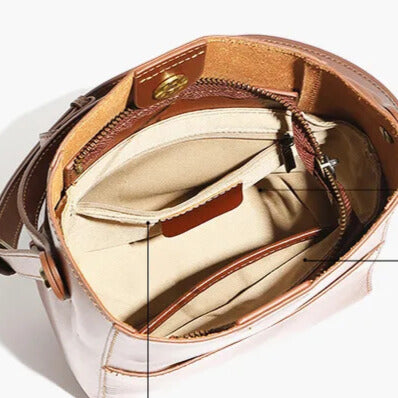 soft genuine leather bucket bag for women