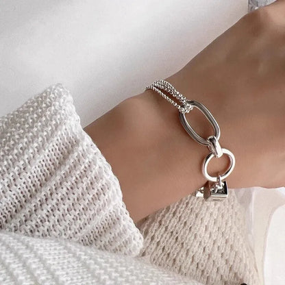 lightweight hollow silver bracelet adjustable design