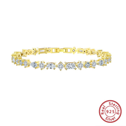 radiant zircon stone tennis bracelet sterling silver gold