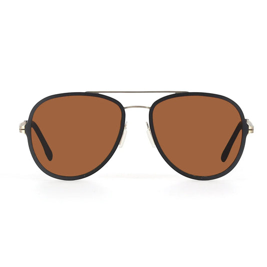 Aluminium frame black aviator sunglasses for women anti-glare driving
