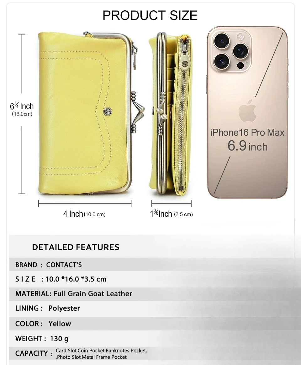 Classic  leather purse Elegantia details