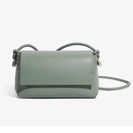 genuine leather small crossbody bag for women in gray – luxury designer shoulder bag UK