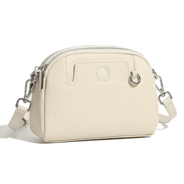 vintage leather mini bag for women crossbody bag cream