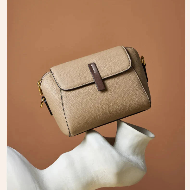 Isla Mini vintage beige leather crossbody bag