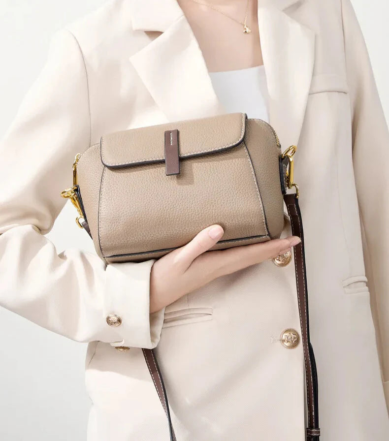 Isla Mini vintage leather crossbody bag — front view