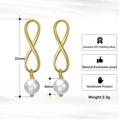 luxury freshwater pearl drop earrings elegantia collection detail