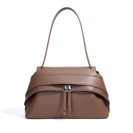 Luxure Handbag in Milkshake White – Genuine Leather Shoulder Bag for Women
