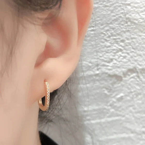 hypoallergenic nickel free cubic zirconia hoops elegantia