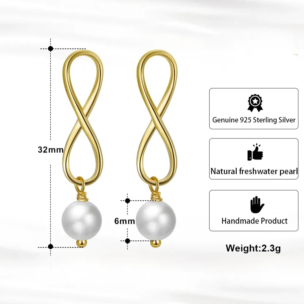 luxury freshwater pearl drop earrings elegantia collection detail