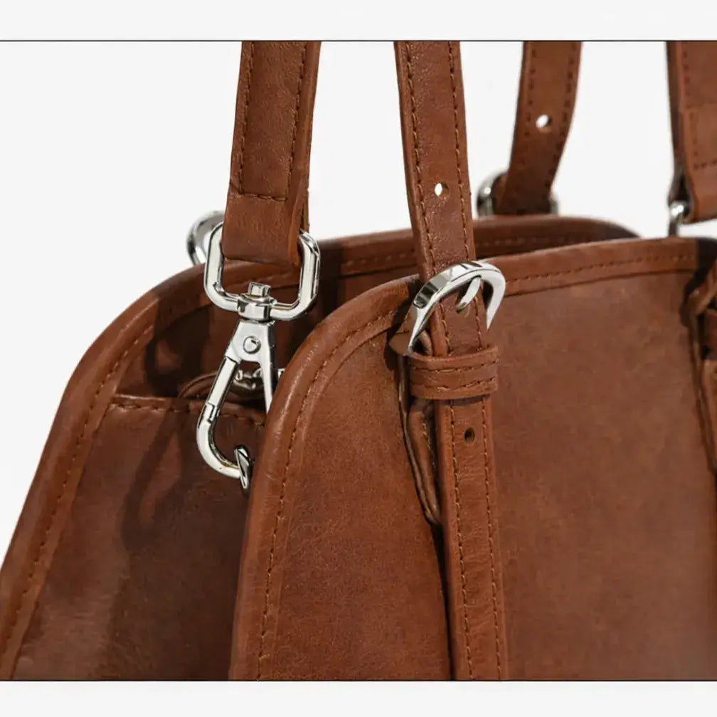 brown leather crossbody bag with adjustable strap