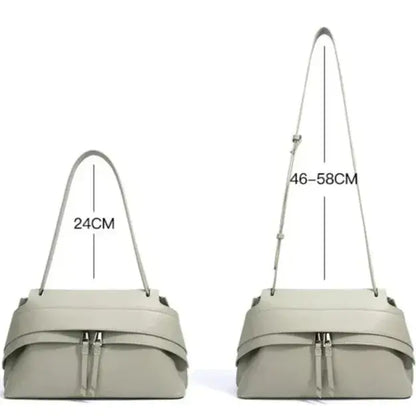 minimalist brown leather handbag for everyday wear