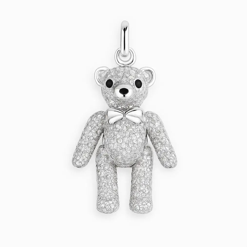 925 sterling silver bear pendant with zircon