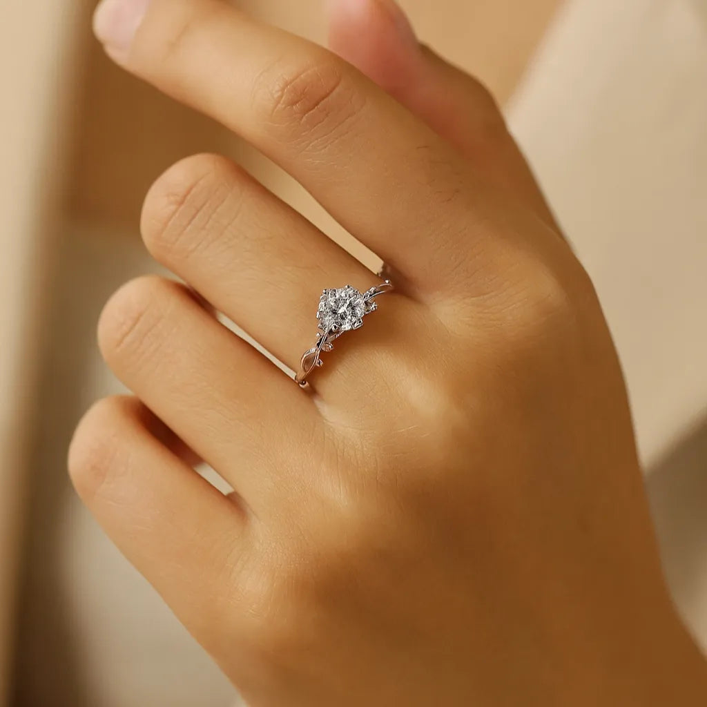 elegant silver solitaire ring for women