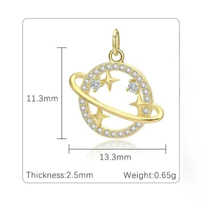 minimalist star and planet jewellery size