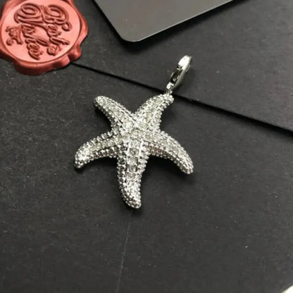 sterling silver starfish charm pendant detailed sparkle