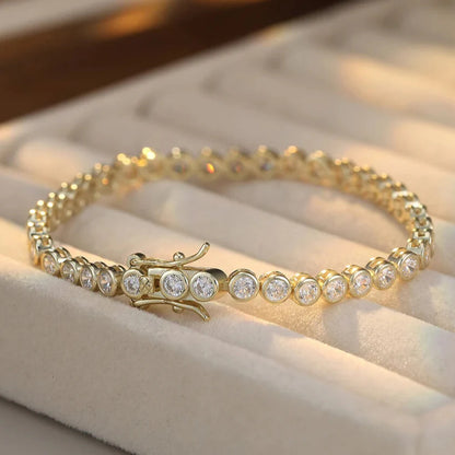 classic sterling silver bracelet with 3mm stones