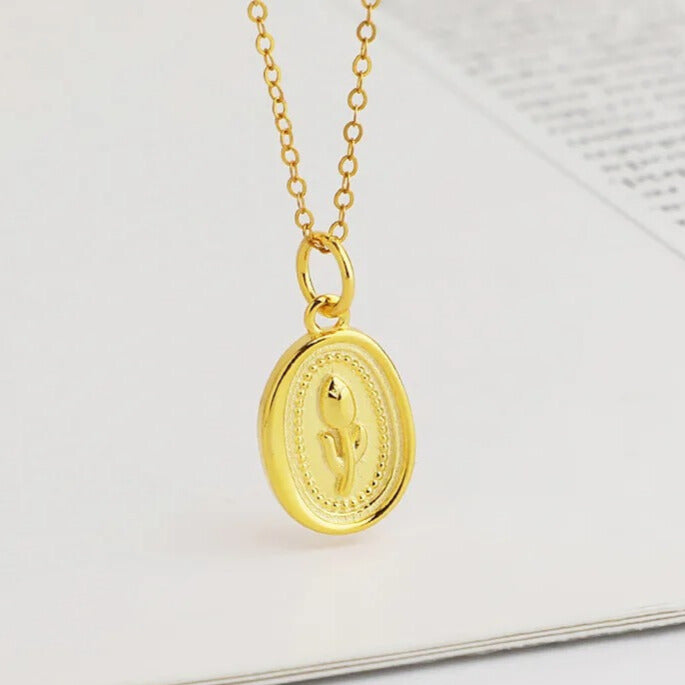 Lightweight tulip flower necklace pendant