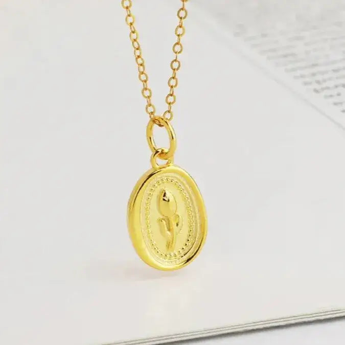 elegantia tulip pendant in 18k gold plating