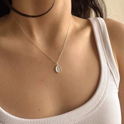 nature inspired tulip silver pendant for women