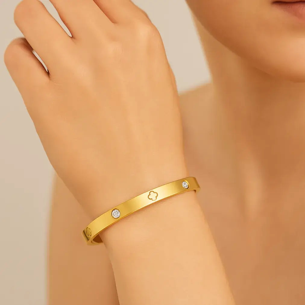 gold bangle bracelet for women fashion shot