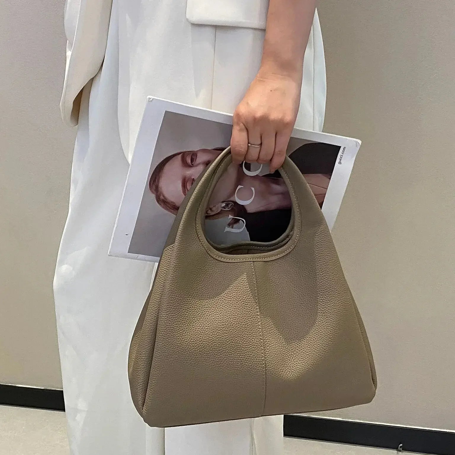 luxury khaki tote bag uk